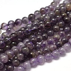 Natural Amethyst Beads Strands, Round, 8mm, Hole: 0.8mm, about 46pcs/strand, 15.15 inch~15.35 inch(38.5~39cm)(X-G-I256-02A)