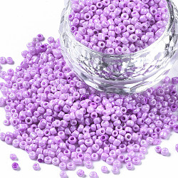 Glass Seed Beads, Baking Paint, Round Hole, Round, Plum, 2~3x1.5~2mm, Hole: 0.8mm, about 450g/Pound(SEED-S060-A-968)