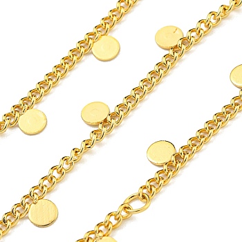 304 Stainless Steel Link Chains, Soldered, with Spool, Round, Real 18K Gold Plated, 6mm
