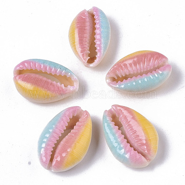 Perles de coquillage cauri naturelles imprimées(X-SSHEL-R047-01-A10)-2