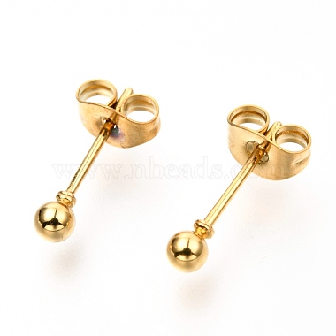 304 Stainless Steel Ball Stud Earrings(EJEW-C501-10A)-2