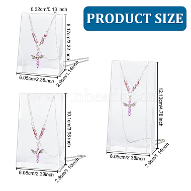3Pcs 3 Sizes Transparent Acrylic Necklace Display Stands(NDIS-WH0009-18)-2