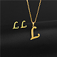 Golden Stainless Steel Initial Letter Jewelry Set(IT6493-8)-1