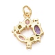 Rack Plating Brass Colorful Cubic Zirconia Pendants(KK-M229-36G)-2