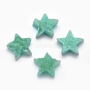 Electroplate Natural Druzy Quartz Charms, Star, Rainbow Plated, 12~12.5x13x5~7mm, Hole: 0.8mm(G-P382-I13)