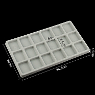 PE and Flocking Bead Design Boards, DIY Beading Jewelry Making Tray, Rectangle, Gray, 34.5x20x1.5cm(CON-PW0001-171B)
