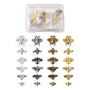 Bees Alloy Cabochons, Nail Art Decoration Accessories, DIY Crystal Epoxy Resin Material Filling, Mixed Color, 120pcs/box(MRMJ-TA0001-16)