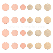 Brass Pendants, Flat Round, Mixed Color, 24pcs/box(KK-PH0004-62)