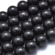 Natural Shungite Beads Strands, Round, 9.5~10mm, Hole: 0.8mm, about 40pcs/Strand, 14.96 inch(38cm)(G-M353-A04-10mm)