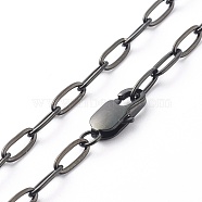 304 Stainless Steel Cable Chain Necklaces, Electrophoresis Black, 17.1 inch(43.5cm)(NJEW-JN03628-01)