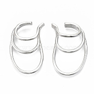 Brass Cuff Earrings, Split Earrings, Nickel Free, Real Platinum Plated, 35x23x10mm, Inner Diameter: 10x13mm(EJEW-S201-204P-NF)