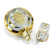 Gold Stamping Glass Spray Perfume Bottles, SPA Aromatherapy Essemtial Oil Empty Bottle, Light Khaki, 10.8x7.6cm(PW-WG88538-01)