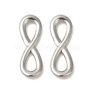 304 Stainless Steel Pendants, Infinity Charms, Stainless Steel Color, 23.5x8x2.5mm, Hole: 4x7mm(STAS-L268-025P)