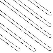 6Pcs 304 Stainless Steel Ball Chain Necklaces Set, Gunmetal, 29.5 inch(75cm)(MAK-NB0001-16)