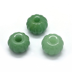 Natural Green Aventurine Beads, Large Hole Beads, Pumpkin, 24.5x16~17mm, Hole: 7mm(G-E515-04A)