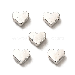 CCB Plastic Beads, Heart, Platinum, 5.5x7x3.5mm, Hole: 1.8mm(CCB-A001-07P)