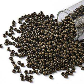 TOHO Round Seed Beads, Japanese Seed Beads, (702) Matte Color Dark Copper, 8/0, 3mm, Hole: 1mm, about 10000pcs/pound