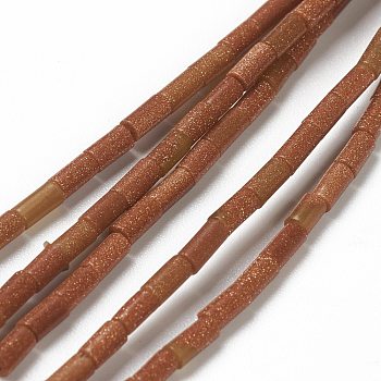 Synthetic Goldstone Beads Strands, Column, 4.3~5.6x2.3~2.5mm, Hole: 0.9mm, about 82~86pcs/strand, 14.96~17.71 inch(38~45cm)