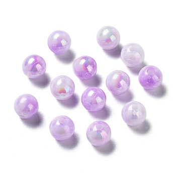 Two Tone Opaque Acrylic Beads, Round, Medium Purple, 8mm, Hole: 1.8mm, about 2000pcs/500g
