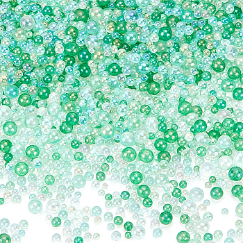 200G Glass Beads, Bubble Beads, Round, No Hole, Medium Aquamarine, 2~3mm