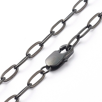 304 Stainless Steel Cable Chain Necklaces, Electrophoresis Black, 17.1 inch(43.5cm)