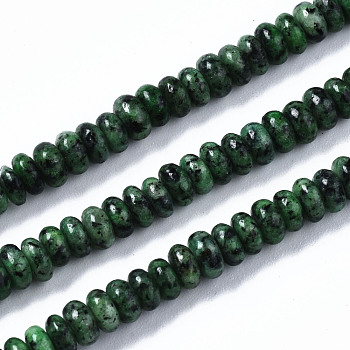 Natural African Turquoise(Jasper) Beads Strands, Rondelle, 4~5x2mm, Hole: 0.8mm, about 170~175pcs/strand, 14.96~15.35 inch(38~39cm)