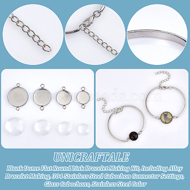 Blank Dome Flat Round Link Bracelet Making Kit(DIY-UN0004-59)-5