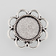 Тибетский стиль серебра антиквариата сеттинги цветка сплава лоток кабошон(TIBE-M021-05AS)-1