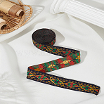 Polyester Ribbon, Ethnic Style, for Clothes Accessories, Black, 3/4 inch(18mm)(OCOR-WH0111-30)
