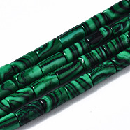 Synthetic Malachite Beads Strands, Column, 5~6x3mm, Hole: 0.8mm, about 62~63pcs/strand, 15.35~15.75 inch(39~40cm)(X-G-S366-075)