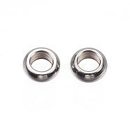 201 Stainless Steel Spacer Beads, Ring, Stainless Steel Color, 3x1mm, Hole: 1.8mm(STAS-D448-030P)