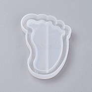 Shaker Mold, DIY Quicksand Jewelry Silicone Molds, Resin Casting Molds, For UV Resin, Epoxy Resin Jewelry Making, Foot, White, 62x47x8mm, Inner Size: 37x60mm(DIY-G007-14)