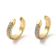 Rack Plating Brass Cuff Earrings with Cubic Zirconia, Lead Free & Cadmium Free, Real 18K Gold Plated, 15x16x3mm(EJEW-D061-57G)