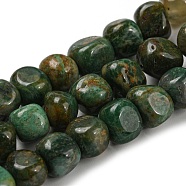 Natural African Jade Bead Strands, Tumbled Stone, Nuggets, 7~9.5x9~11x7~11mm, Hole: 1mm, about 42~43pcs/strand, 15.75''~15.94''(40~40.5cm)(G-F464-39)