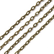 Iron Cable Chains, Unwelded, with Spool, Flat Oval, Antique Bronze, 7.5x4.5x1.2mm, about 164.04 Feet(50m)/roll(CHT013Y-AB)