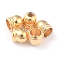 Brass Core End Caps, Long-Lasting Plated, Column, Real 24K Gold Plated, 4.5x4mm, Hole: 1.4mm, Inner Diameter: 2mm(KK-O139-15A-G)