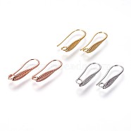Brass Earring Hooks, with Horizontal Loop, Mixed Color, 20.5x8.5x4mm, Hole: 1.6mm, 20 Gauge, Pin: 0.8mm(KK-L177-26)