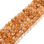 Natural Citrine Bead Strands, Round, 10mm, Hole: 1mm, about 39pcs/strand, 15.08''(38.3cm)(G-P466-01B)