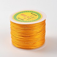 Gold Line Round String Polyester Cords, Gold, 2mm, about 109.36 yards(100m)/roll(OCOR-F002-523)