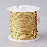 Metallic Thread, Embroidery Thread, for Jewelry Making, Gold, 0.8mm, about 25m/roll, 1roll(MCOR-CJ0001-03B)