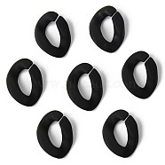 Rubberized Style Acrylic Linking Rings, Quick Link Connectors, For Curb Chains Making, Oval, Black, 18x12x4.5mm, Inner Diameter: 10x5mm(OACR-N011-002A-01)
