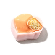 Opaque Resin Cabochons, Imitation Bread, PeachPuff, 16x19x10mm(CRES-U004-01D)