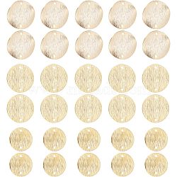 30Pcs 3 Styles Brass Connector Charms, Long-Lasting Plated, Curved Flat Round, Real 24K Gold Plated, 14~18x1mm, Hole: 1.2~1.5mm, 10pcs/style(KK-HY0001-32)