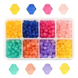 800Pcs 8 Colors Frosted Acrylic Beads, Faceted, Bicone, Mixed Color, 6x5.5mm, Hole: 1.5mm, 100pcs/color(MACR-CJ0001-27)