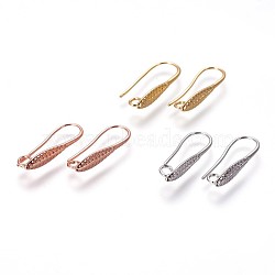 Brass Earring Hooks, with Horizontal Loop, Mixed Color, 20.5x8.5x4mm, Hole: 1.6mm, 20 Gauge, Pin: 0.8mm(KK-L177-26)