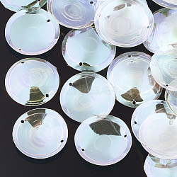 Ornament Accessories, PVC Plastic Paillette/Sequins Links, Flat Round, Clear, 20~20.5x2mm, Hole: 1mm, about 3500pcs/500g(PVC-T003-05I)