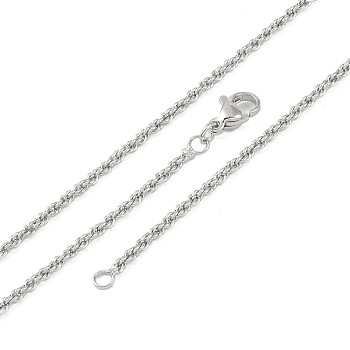 Brass Necklace Makings, Rope Chains, Platinum, 23.62 inch(60cm)