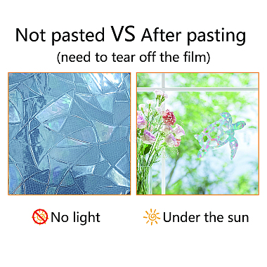 Autocollants adhésifs de film de vitrail de couleur de laser de pvc imperméable de gorgecraft(DIY-WH0256-055)-8