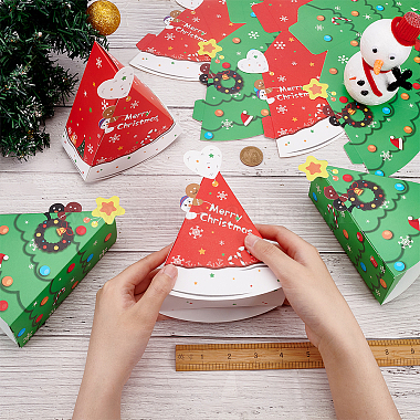 20Pcs 2 Colors Christmas Theme Foldable Triangle Cardboard Boxes(CON-BC0006-96)-3