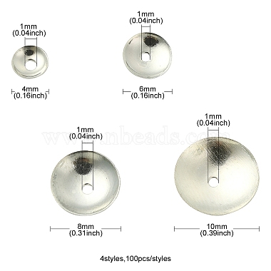 400pcs 4 styles de cônes de perles en fer(IFIN-YW0003-30)-2